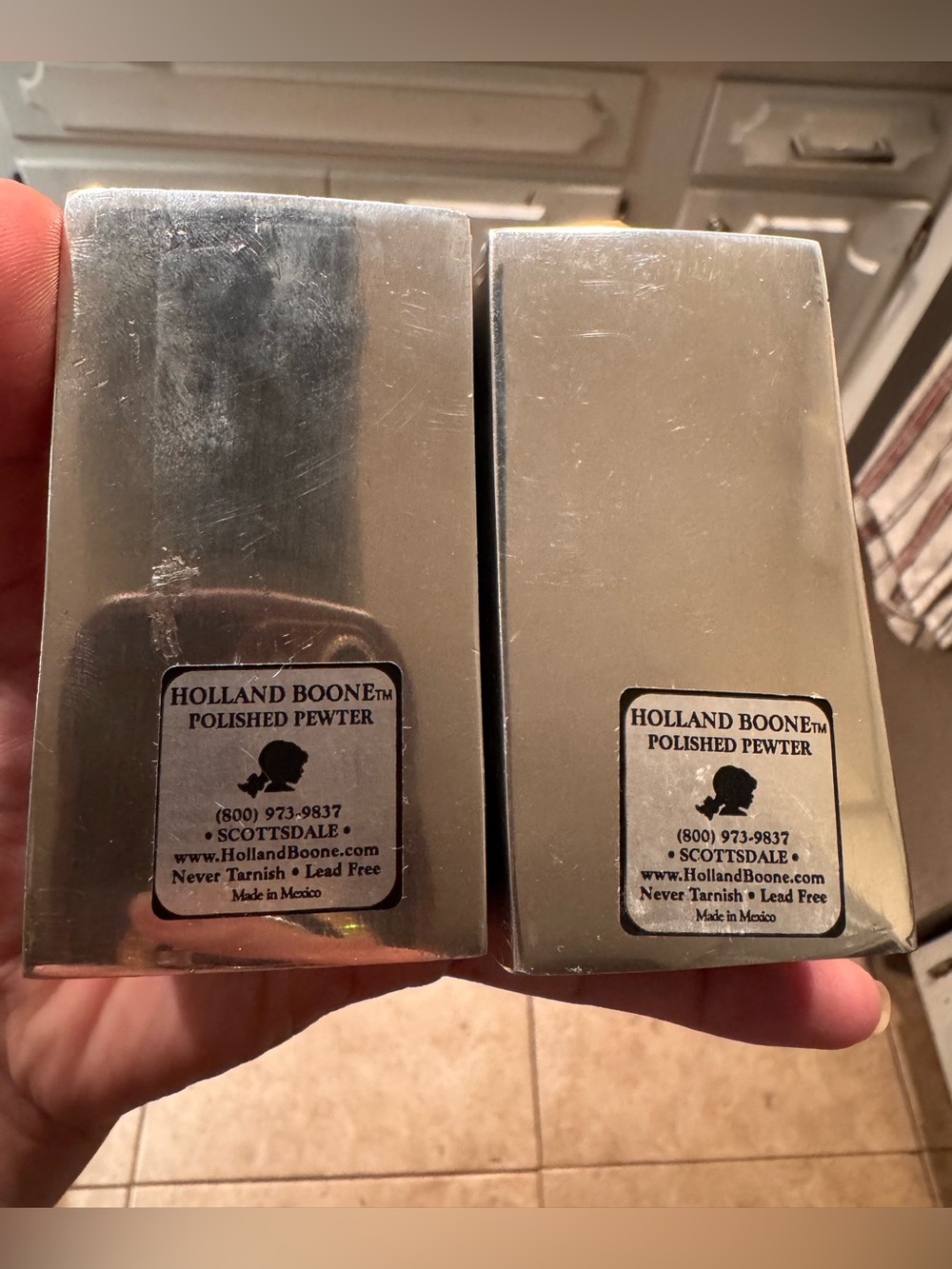Holland Boone Polished Pewter Salt & Pepper Shakers